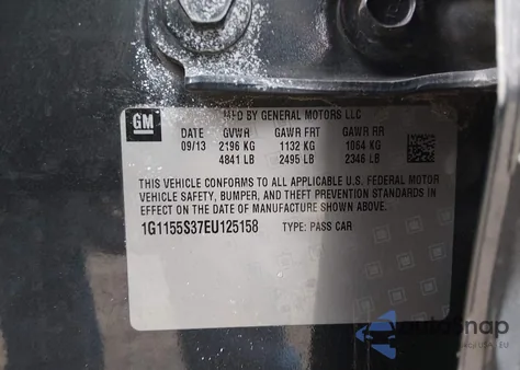 2014 Chevrolet Impala 2Lz z USA, uszkodzony, nr VIN 1G1155S37EU125158